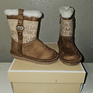Michael Kors Yancy Kids Brown Boots, Size 7 Toddler Girls